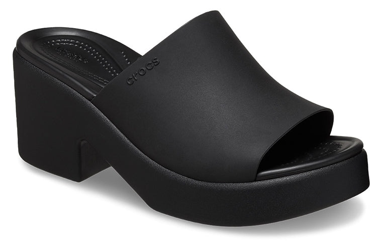 (WMNS) Crocs Brooklyn Slide Heels 'Black' 209408-060 - 3