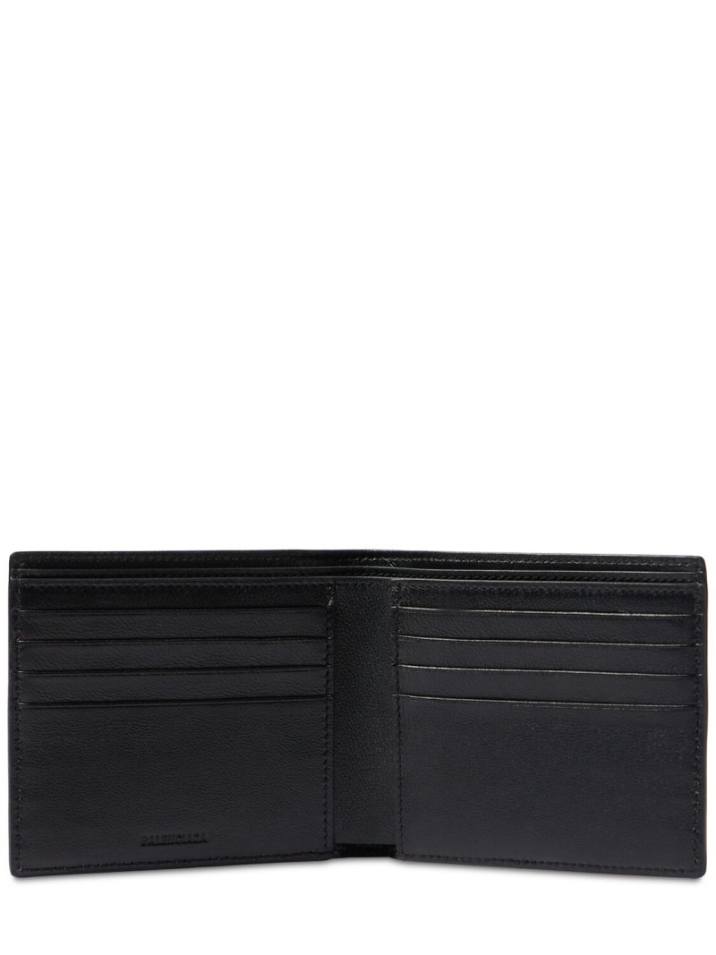 Square leather folded wallet - 4