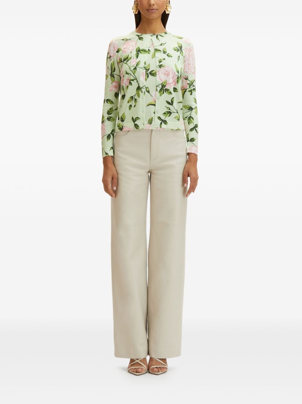English Rose print cardigan - 3