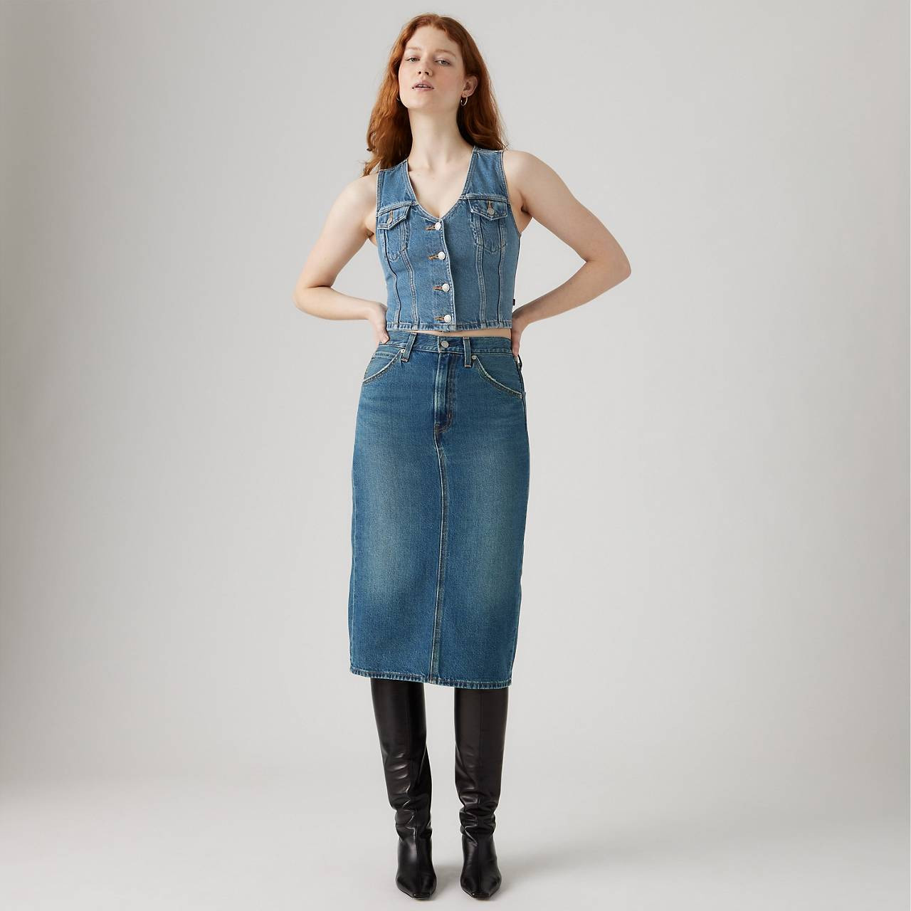 HIGH RISE BACK SLIT SKIRT - 3
