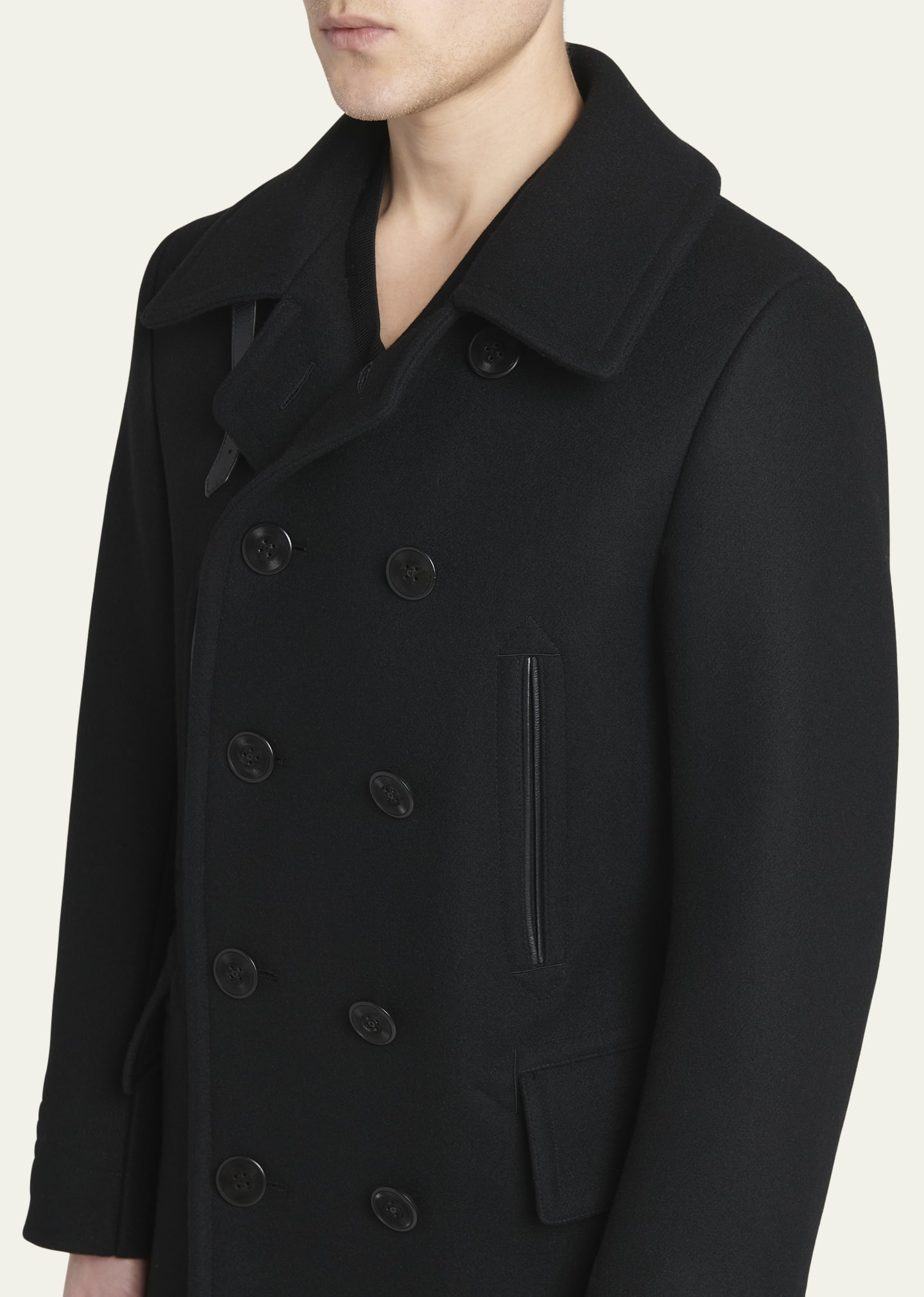 Men's Melton Double-Breasted Peacoat - 5