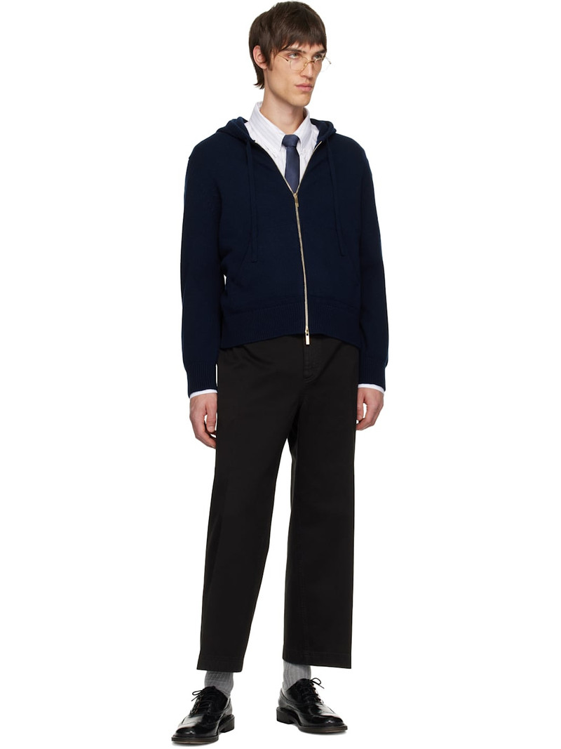 Thom Browne Navy Geese Intarsia Merino Wool Hoodie outlook