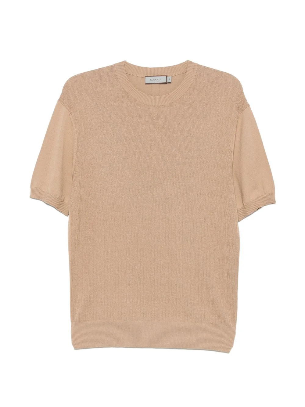 textured-knit short-sleeves T-shirt - 1