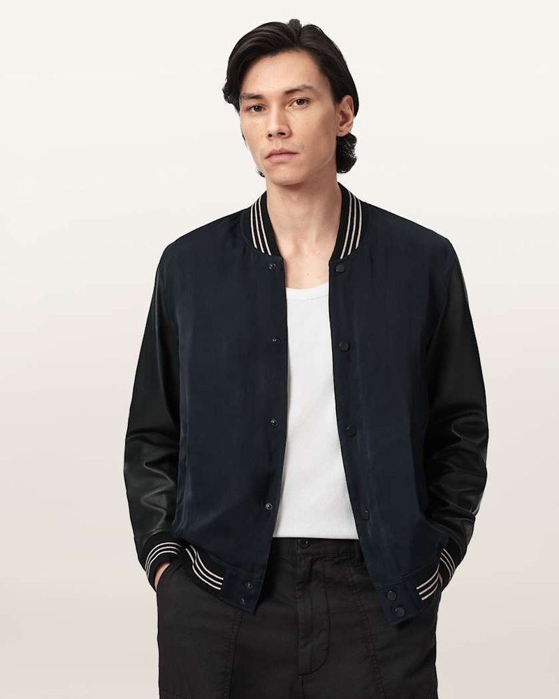 TAISHI LEATHER VARSITY BOMBER JACKET 5