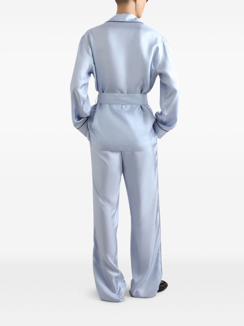 satin drawstring trousers - 3