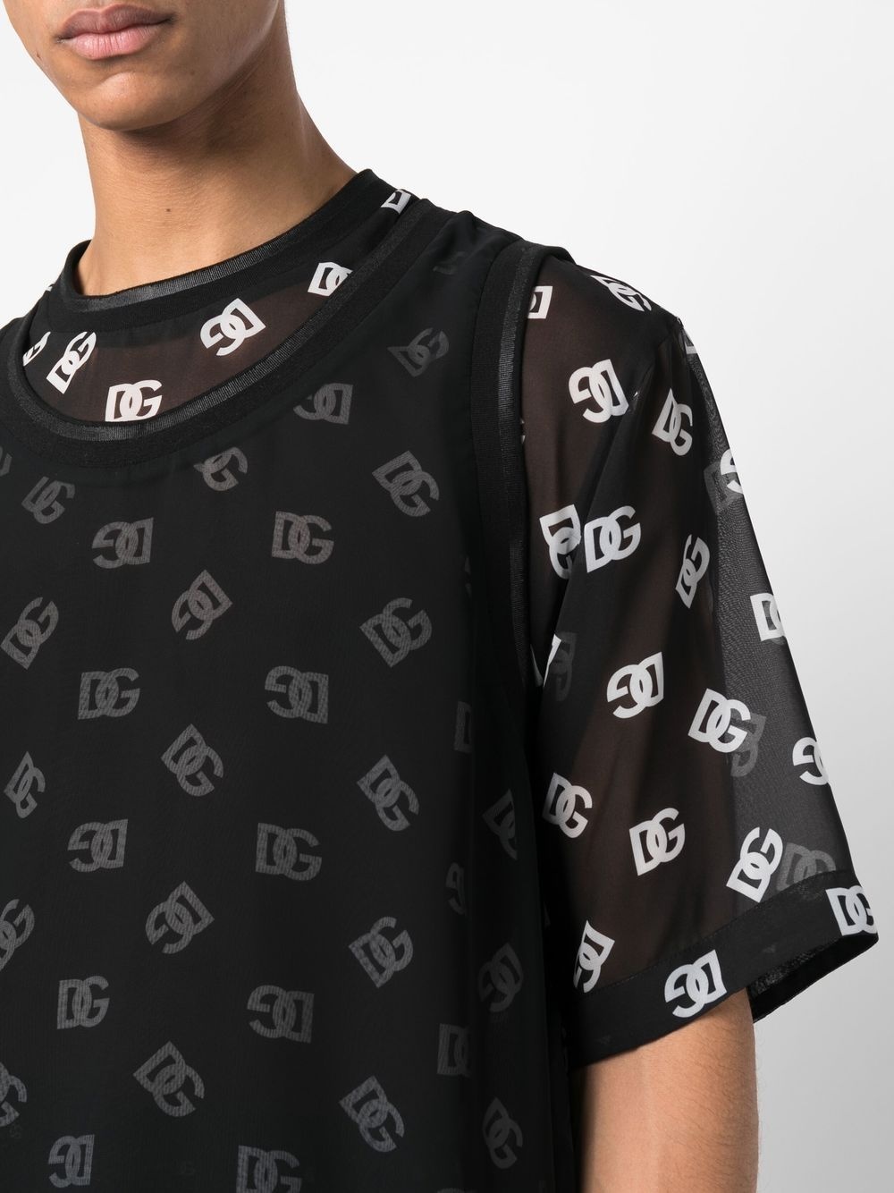 Round-neck T-shirt with DG Monogram print in Multicolor