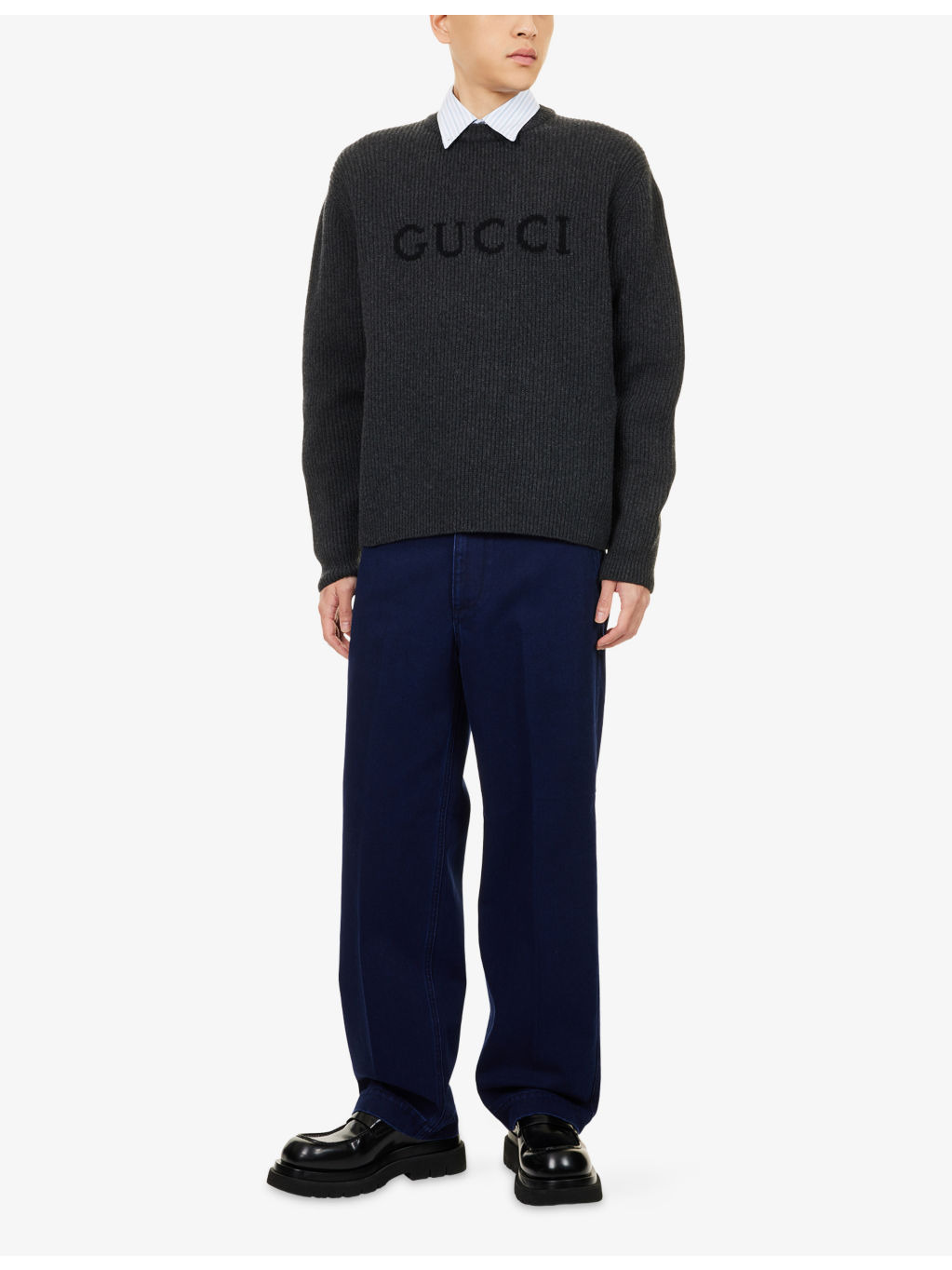 Logo-Print Crewneck Wool Jumper - 2