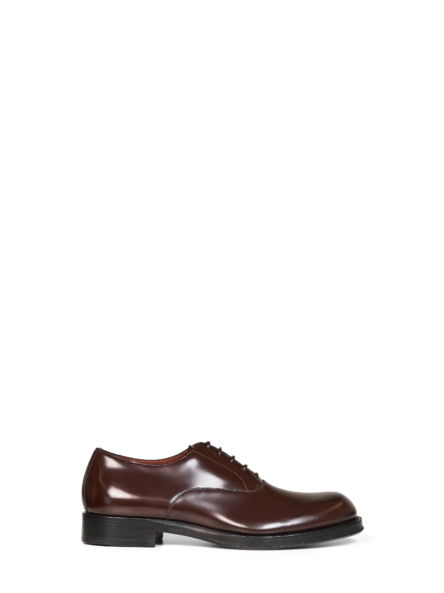 Dark brown brushed leather Derby shoes - 1