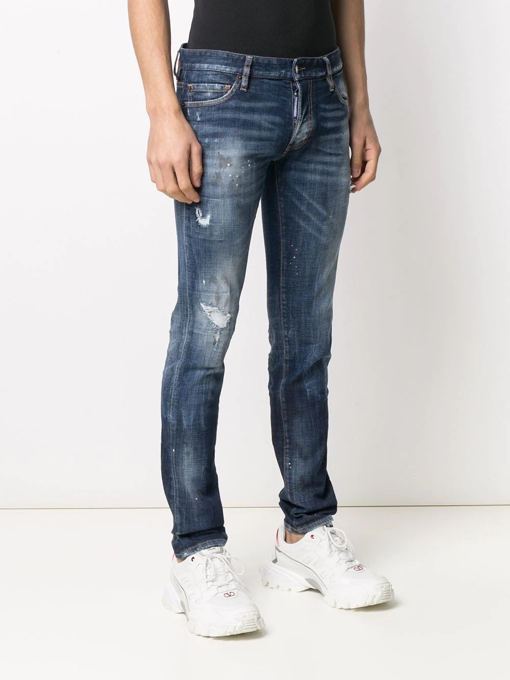 Bros patch distressed jeans - 3