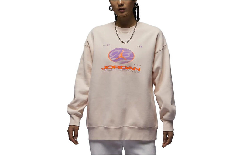 Jordan (WMNS) Air Jordan Fearless Fleece Sweatshirt Asia Sizing 'Orange Pink' FV4021-823 outlook
