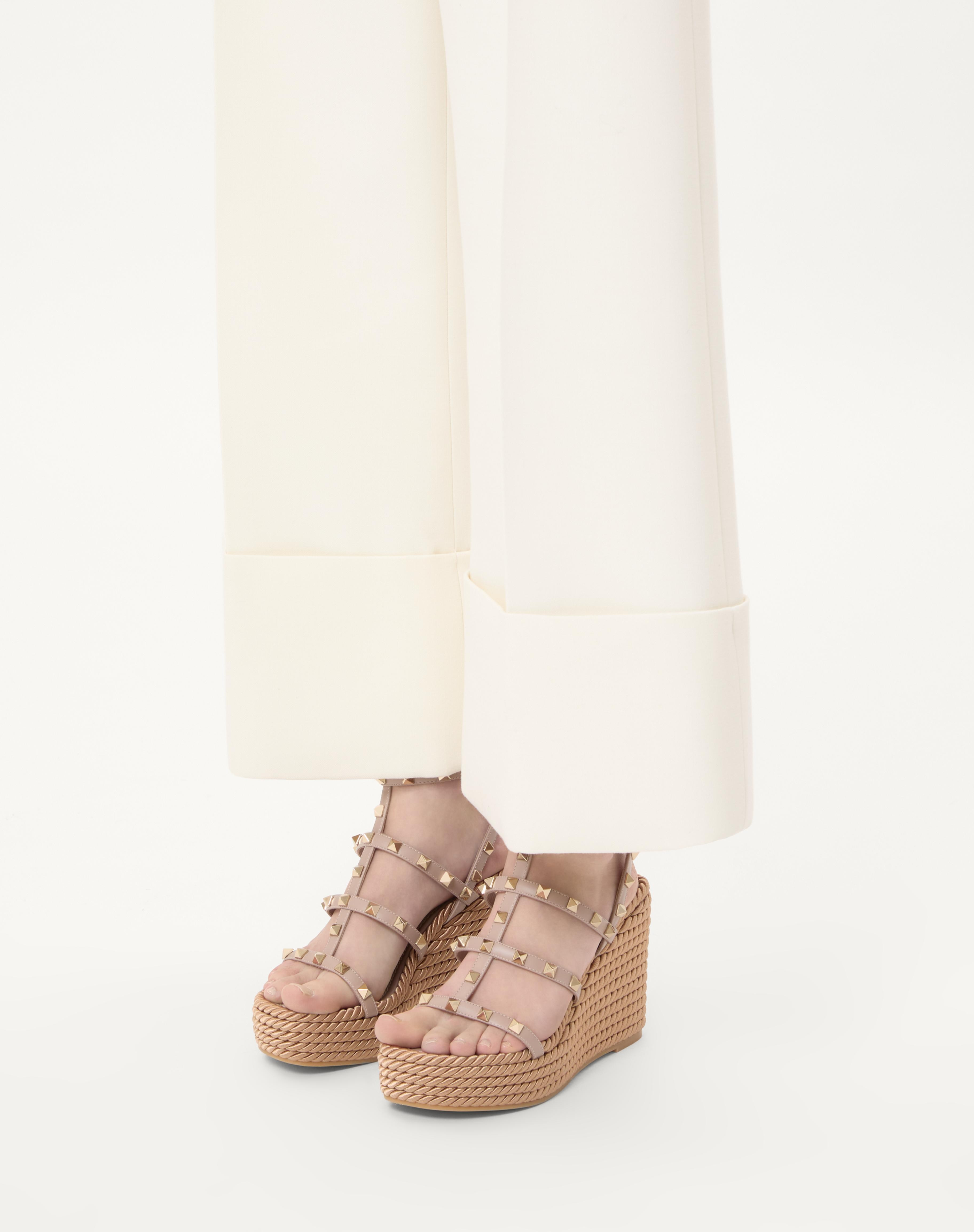 ROCKSTUD ANKLE STRAP WEDGE SANDAL IN CALFSKIN LEATHER 95 MM - 2