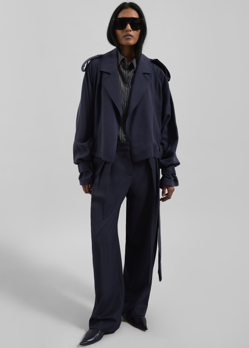 Daytona Pleated Trousers - Navy 6