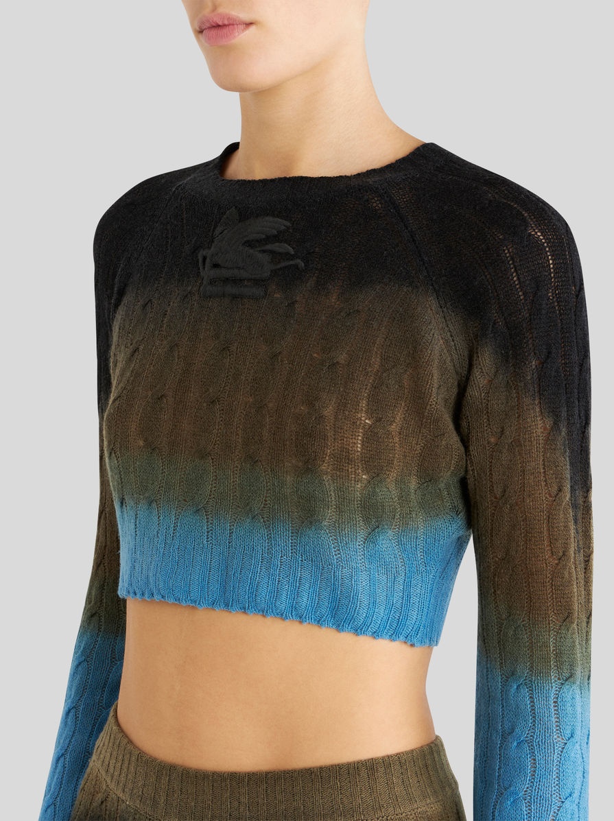 COLOUR SHADED WOOL CROPPED JUMPER - 3