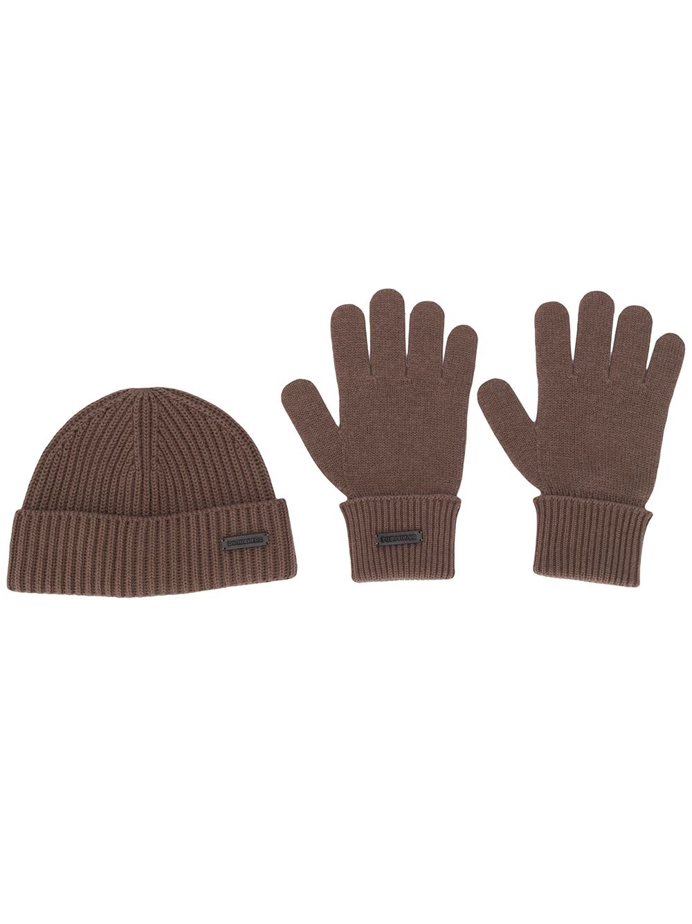 knitted beanie and gloves set - 1