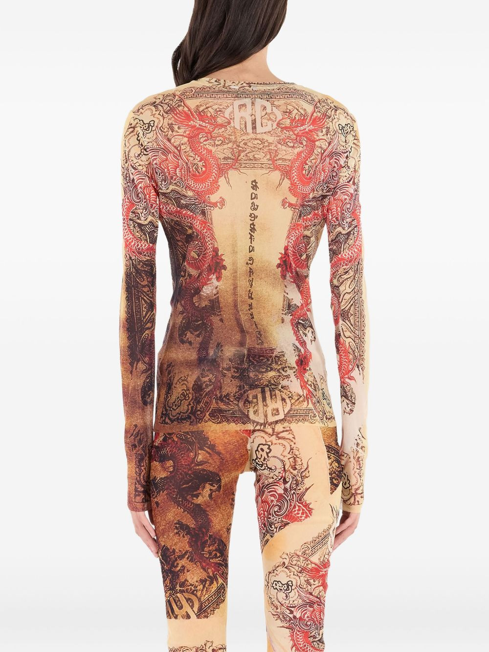 dragon-motif long-sleeve top - 6