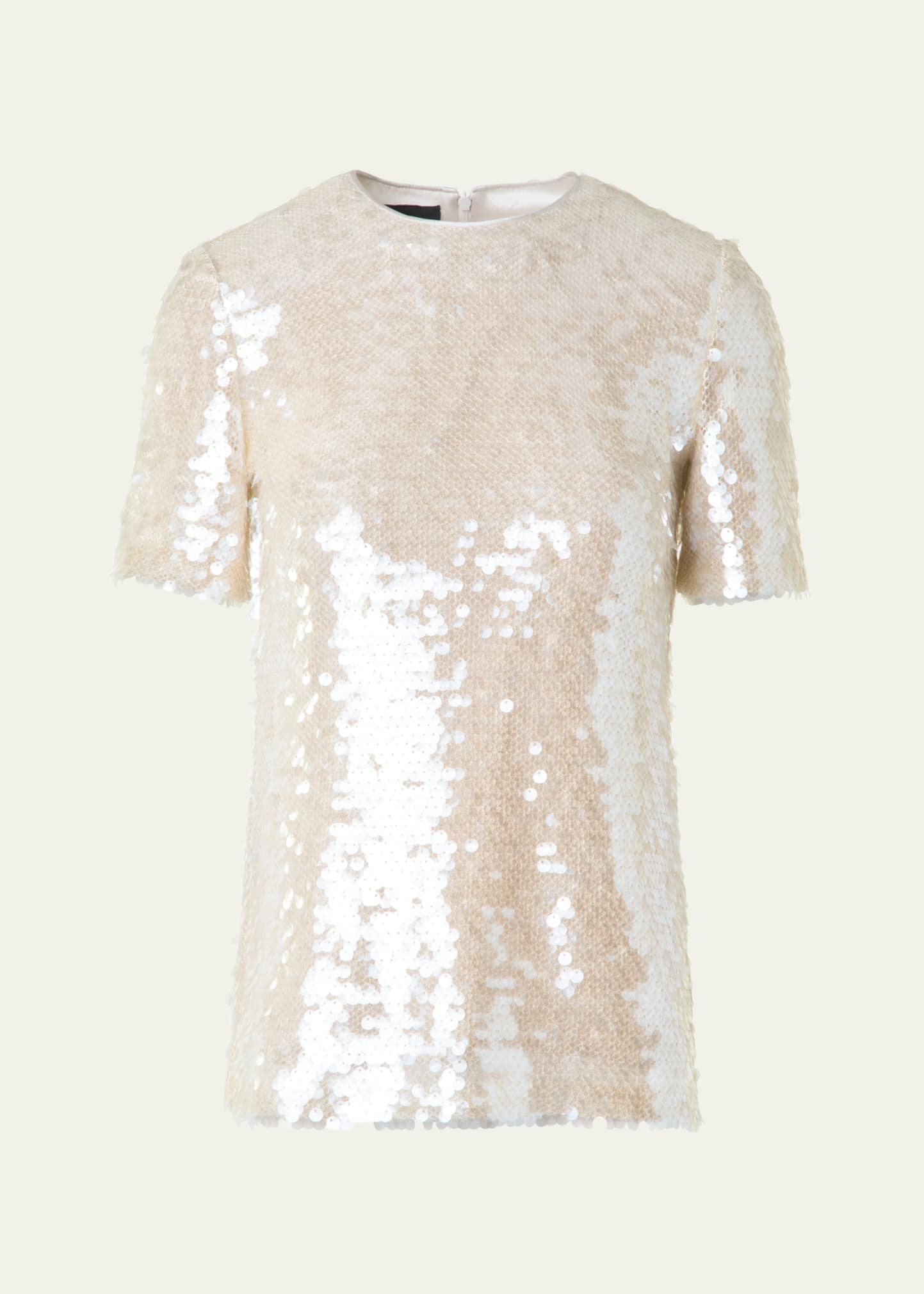 Sequined Sheer Shoulder Blouse - 1