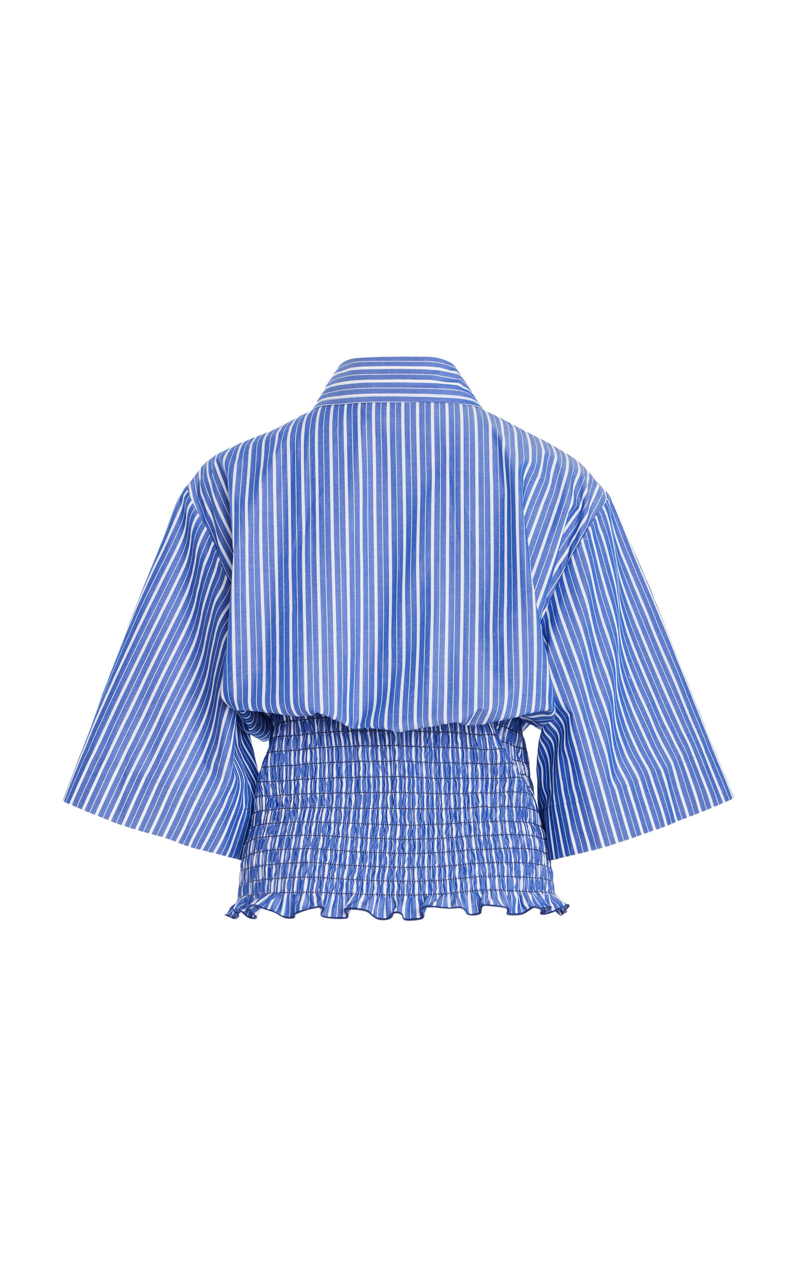 The Harte Smocked Pima Cotton Shirt stripe - 5