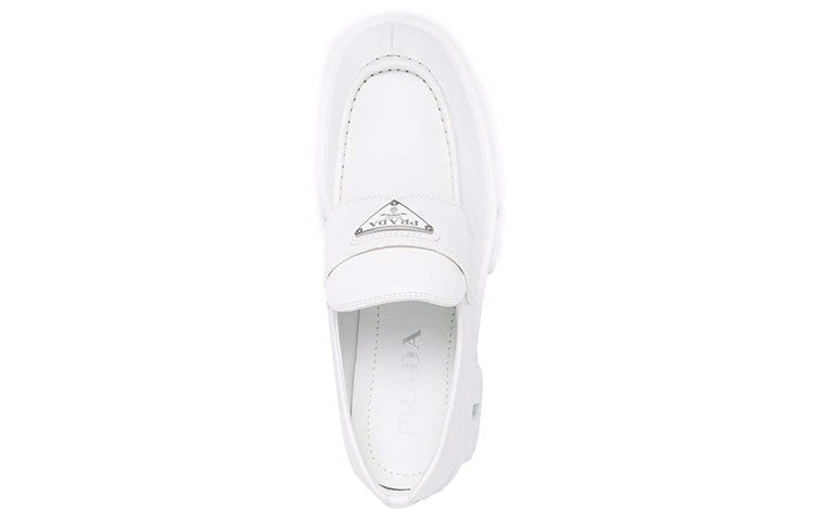(WMNS) PRADA Brushed Leather Monolith Loafers 'White' 1D649M_B4L_F0009_F_B055 - 3