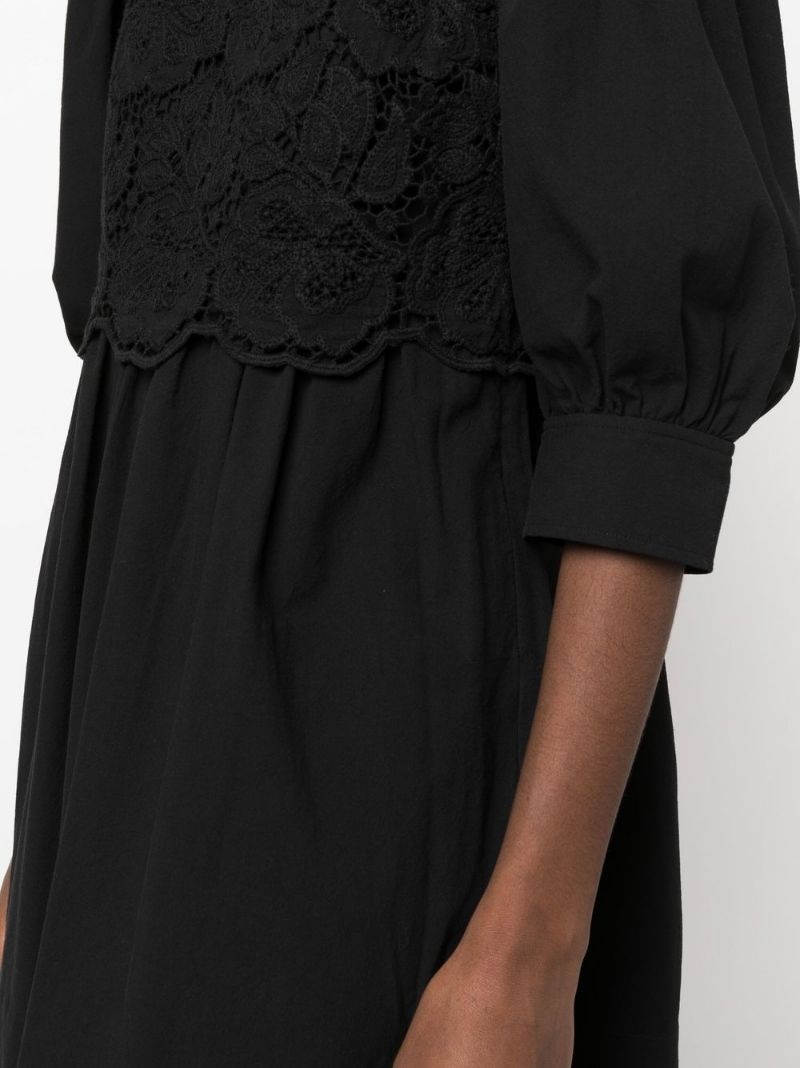 lace embroidered shift dress - 5