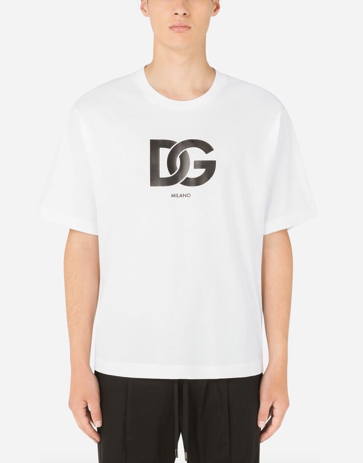 Cotton T-shirt with DG logo print - 1