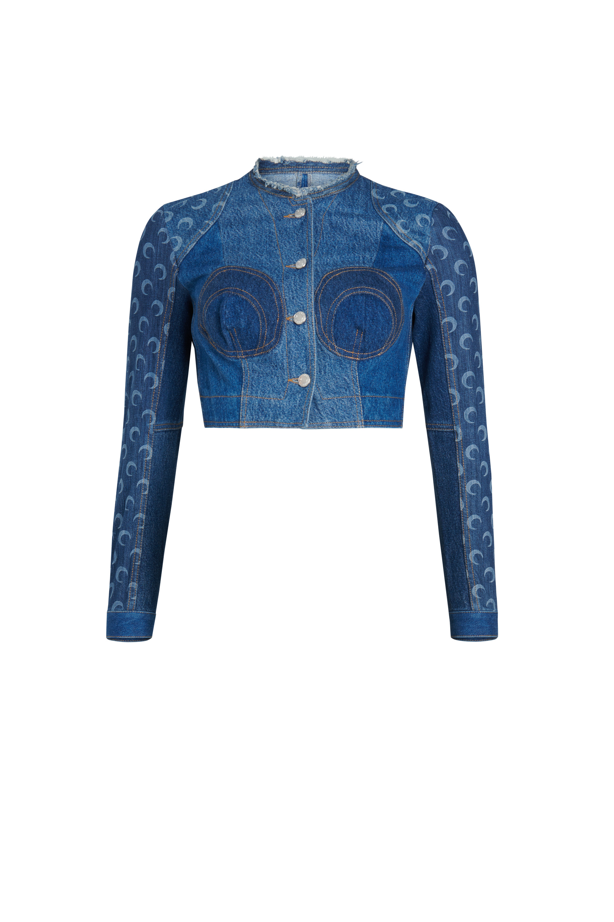 Regenerated Denim Cropped Jacket - 1