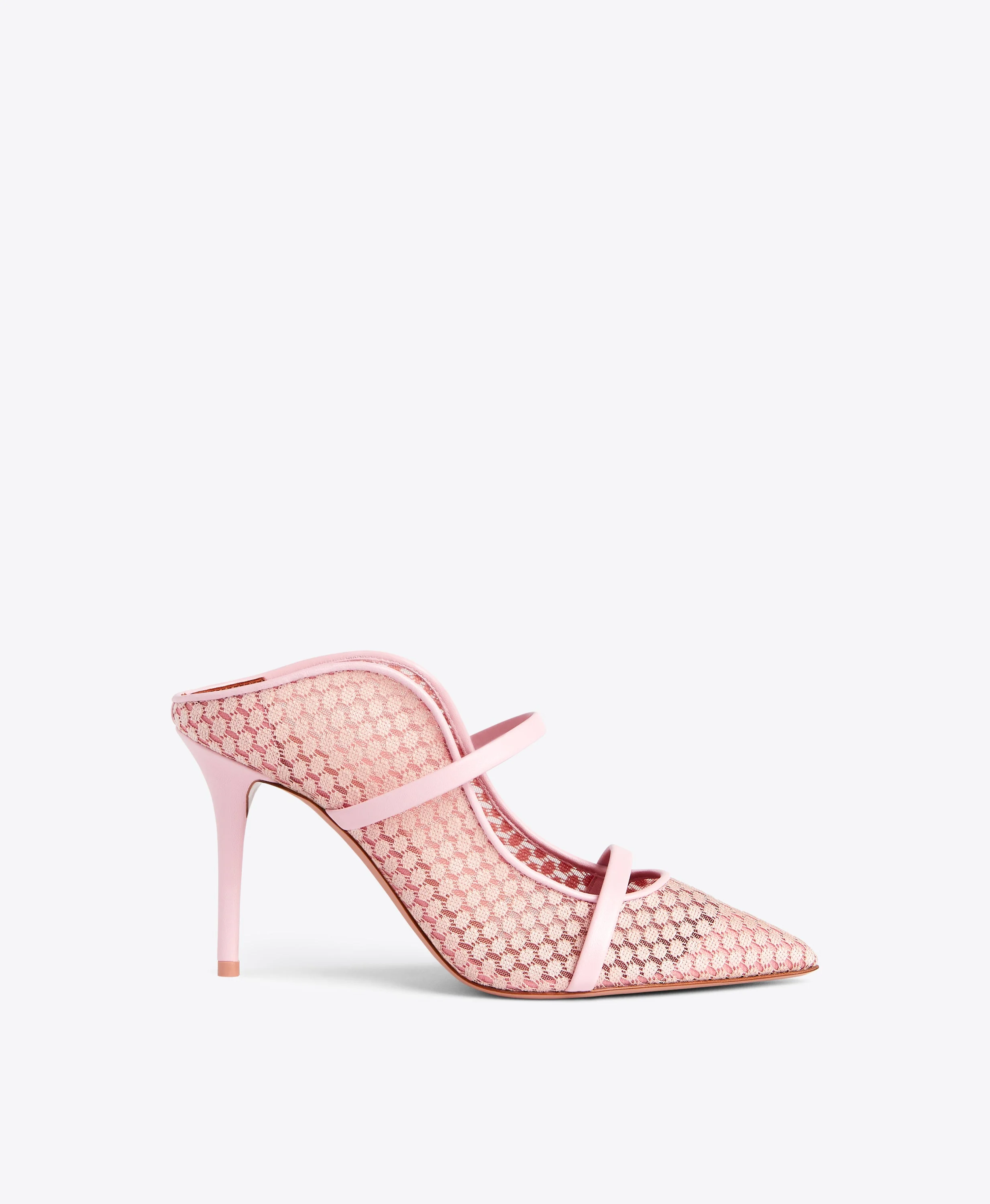 Maureen 85 - Light Pink Lace Mules - 1