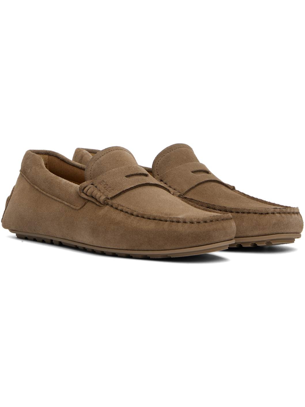 Taupe Portuguese-Crafted Suede Loafers - 4