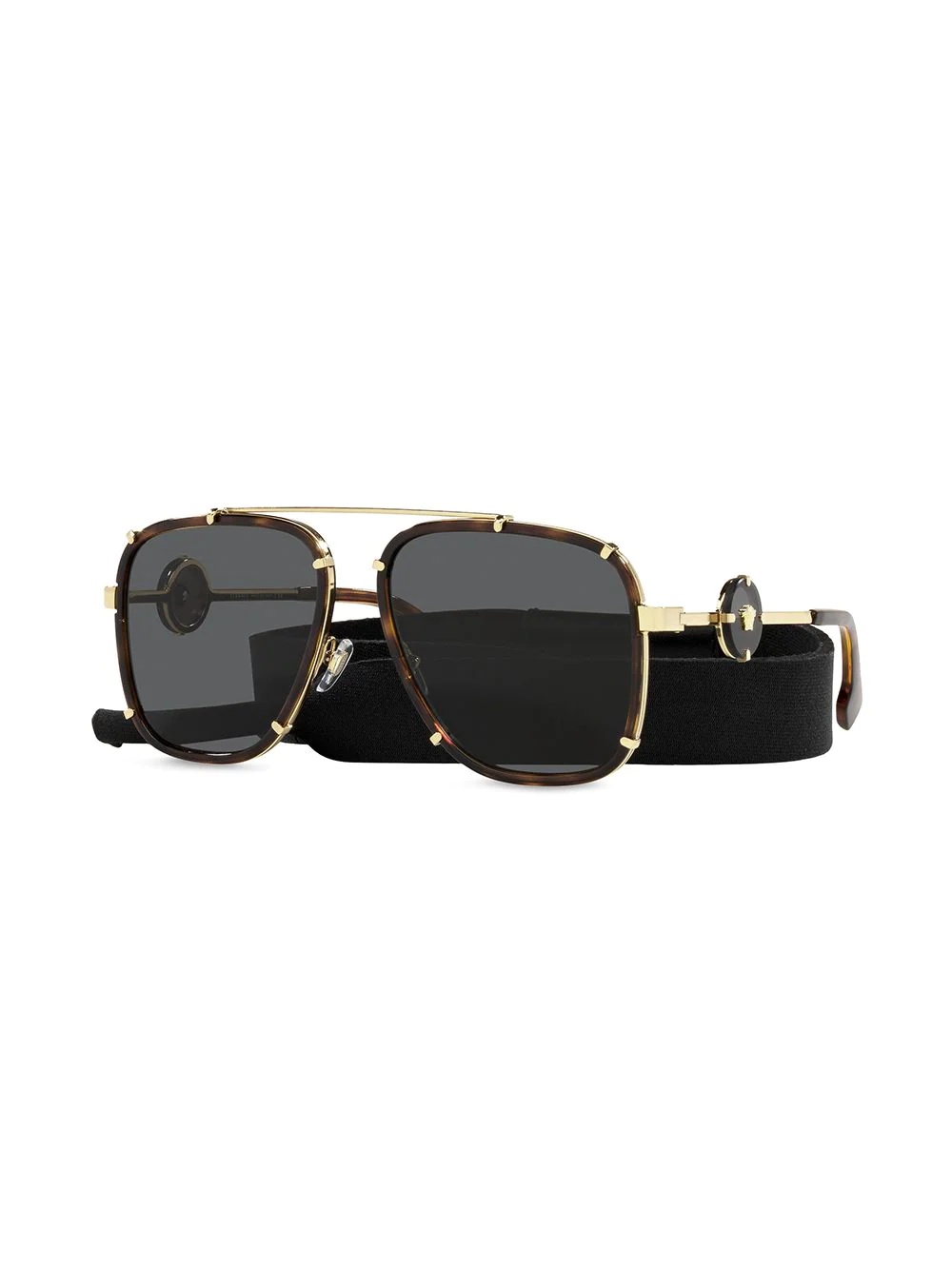 medusa-plaque aviator sunglasses - 2