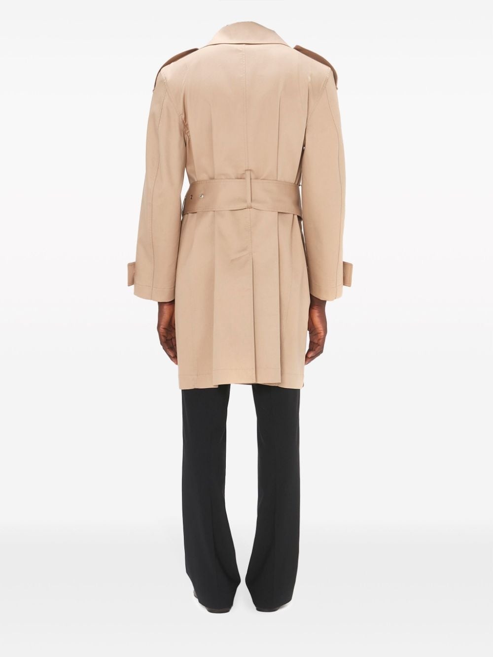 wrap-front trench coat - 4