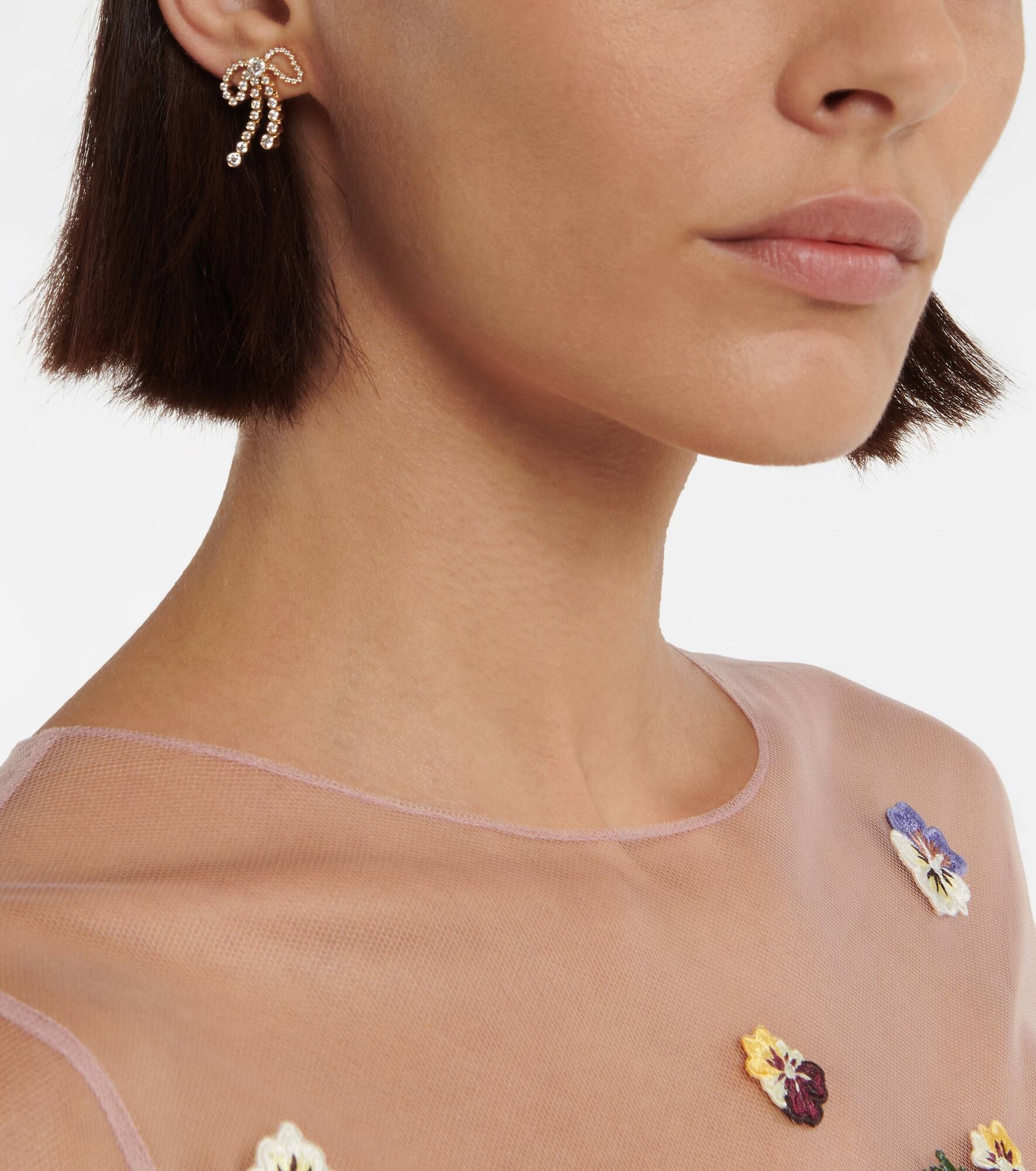 Rosette de Diamant 18kt gold single earring with diamonds - 5