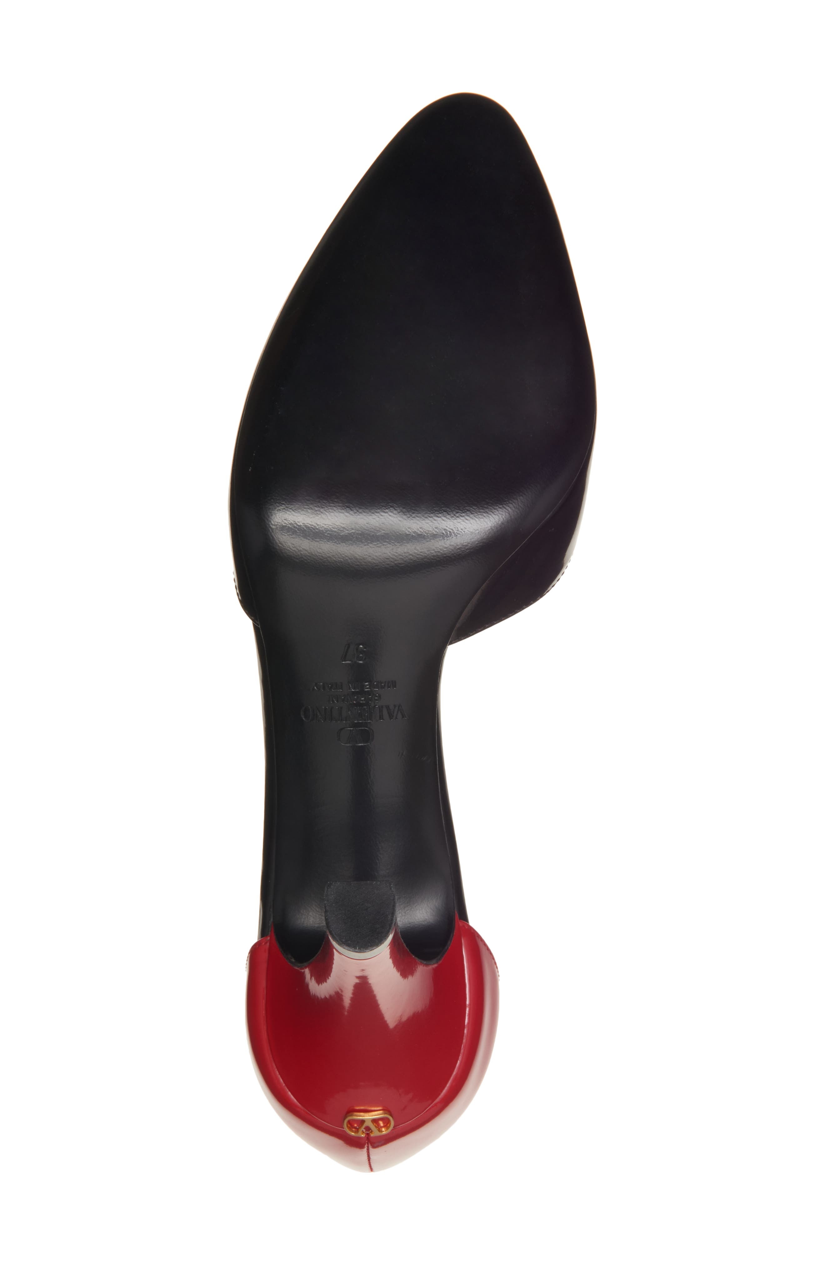 Valentino Garavani Tie Ankle Strap d'Orsay Pump in Jt0 Nero-Rouge Pur/Rouge Pur at Nordstrom - 6