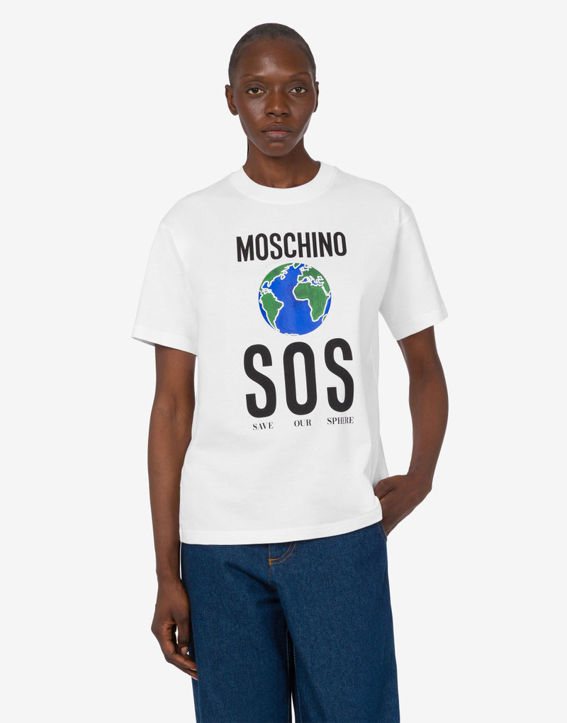 Moschino PRINTED ORGANIC COTTON JERSEY T-SHIRT outlook