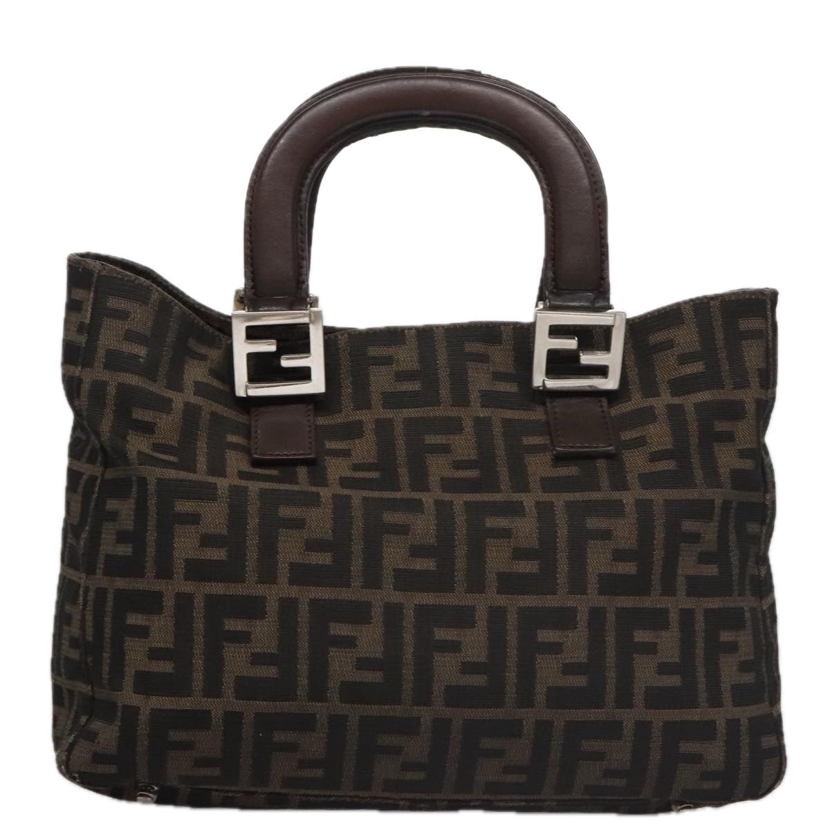FENDI Zucca Canvas Tote Bag Brown Black - 3