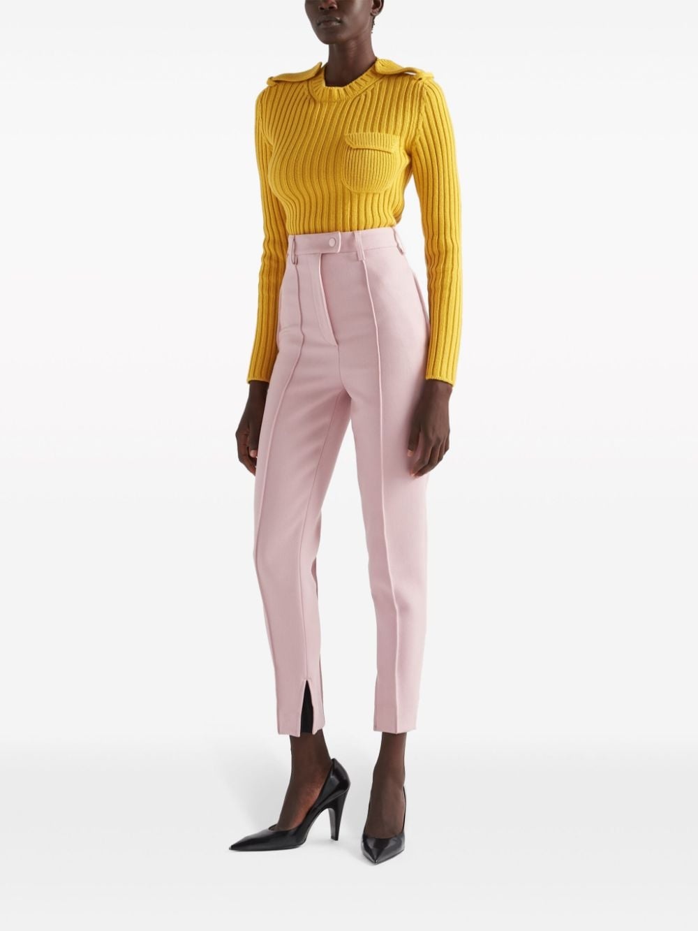 high-waisted tapered trousers - 2