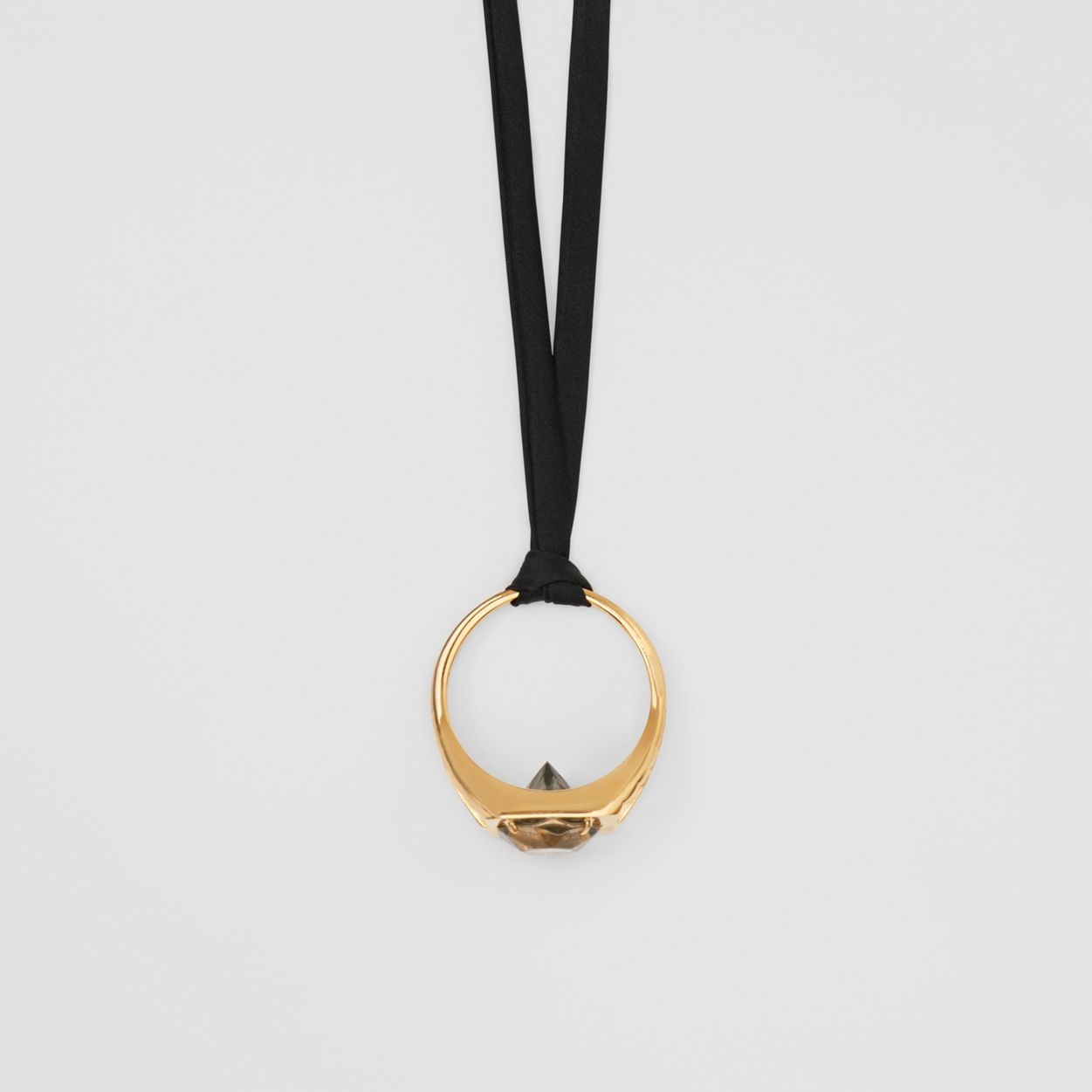 Gold-plated Ring Detail Silk Necklace - 2