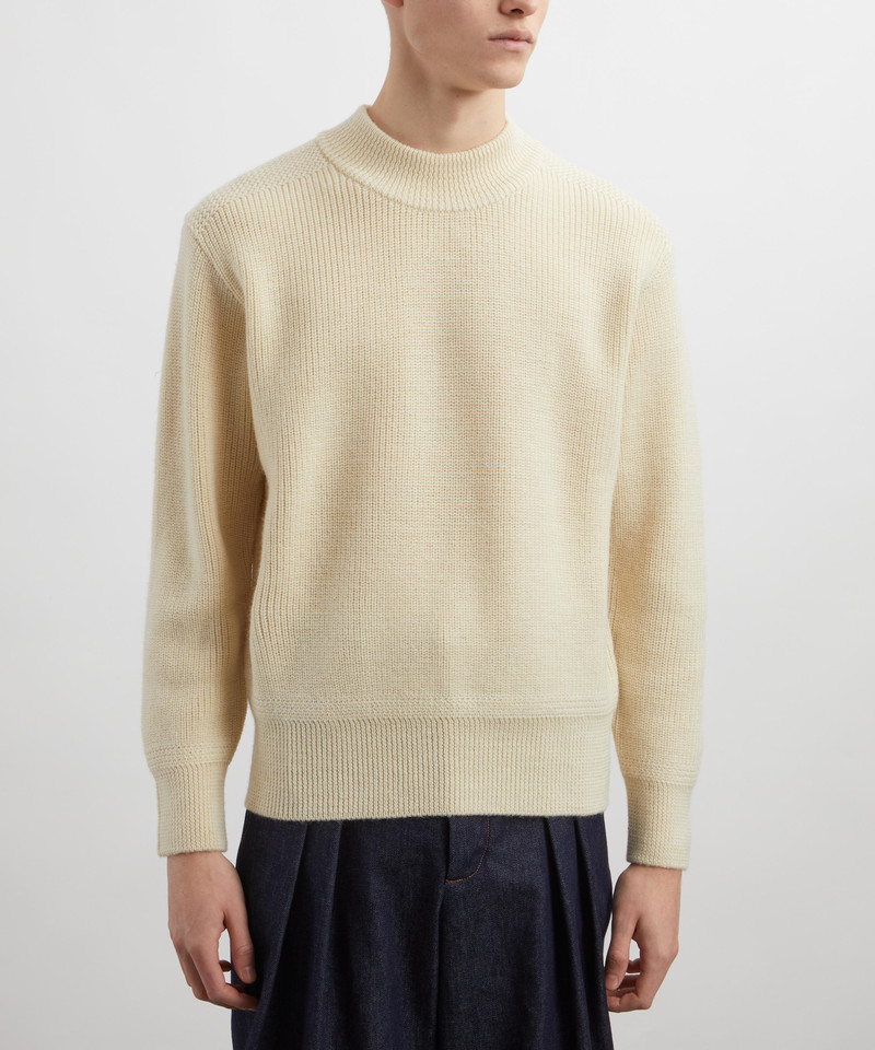 UNIFORM BRIDGE Fisherman Wool Crew-Neck Knit Jumper outlook