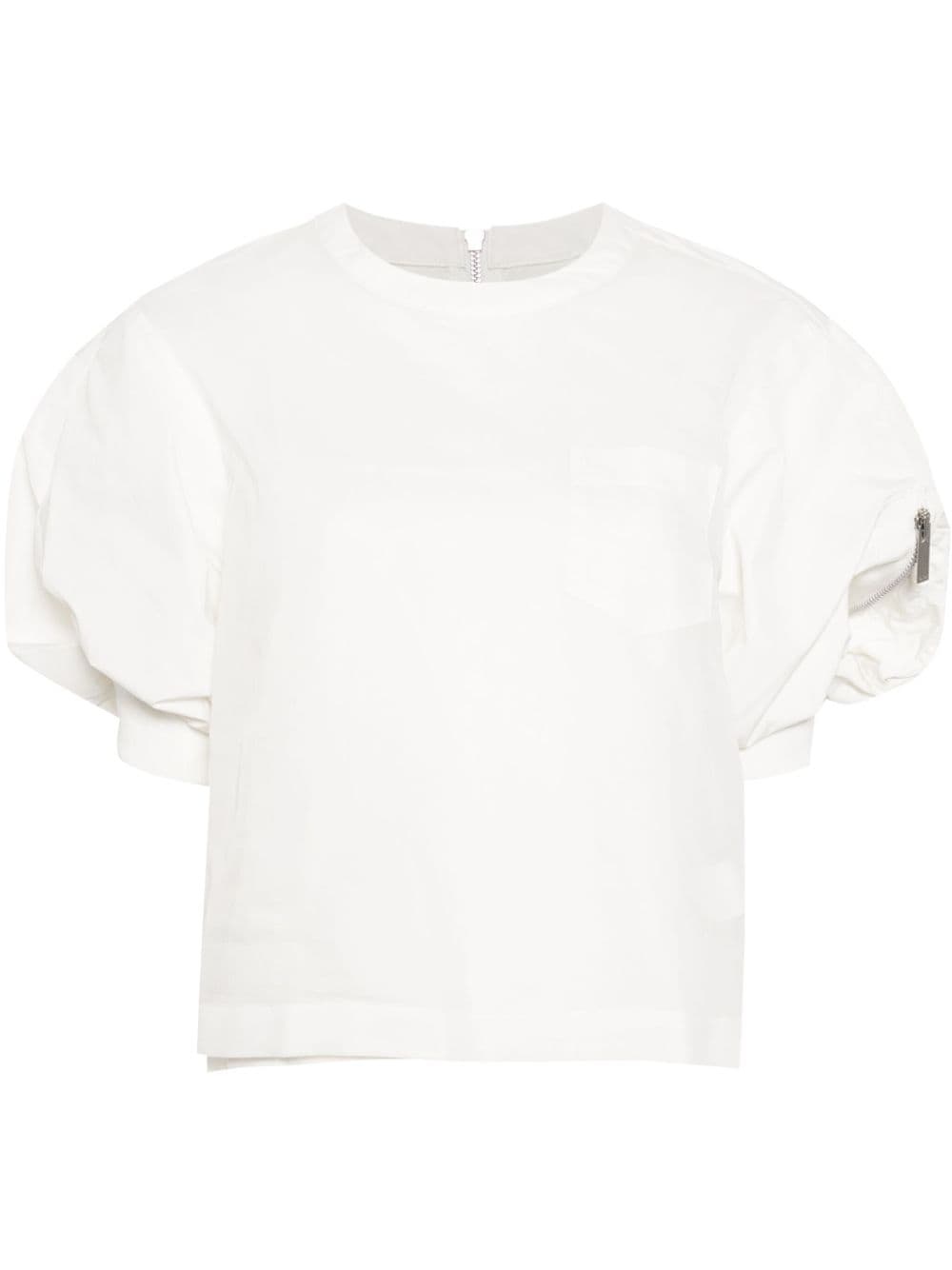 puff-sleeved panelled blouse - 1