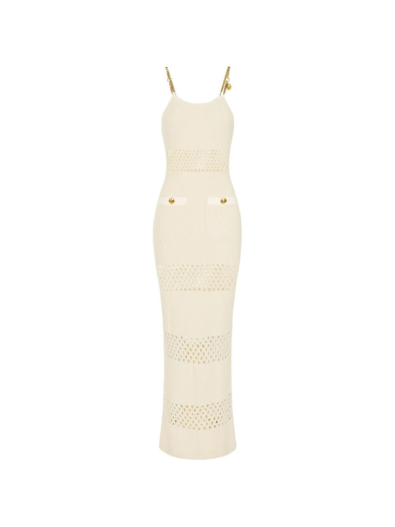 cut-out chain bouclé maxi dress 1