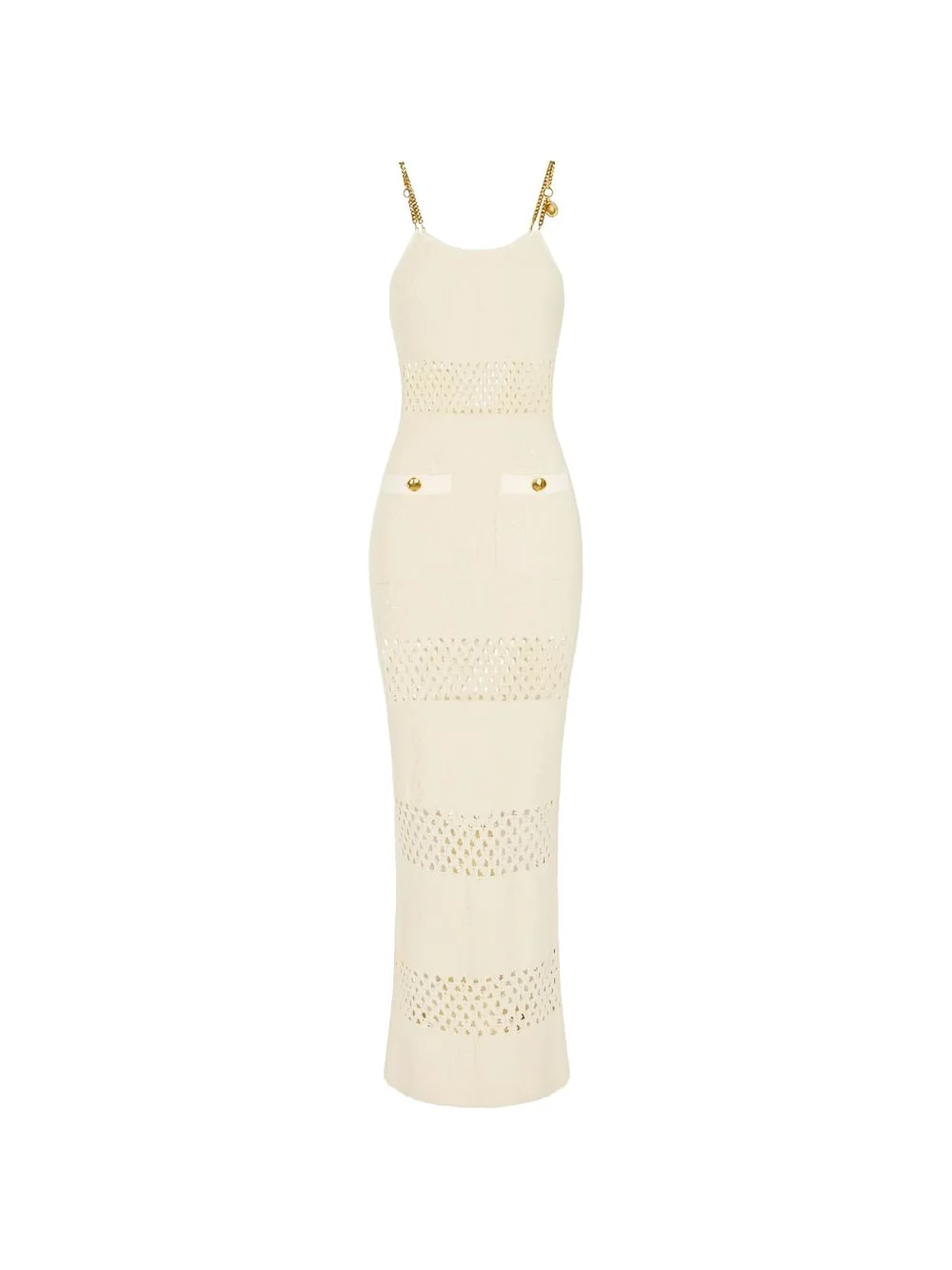 cut-out chain bouclé maxi dress - 1