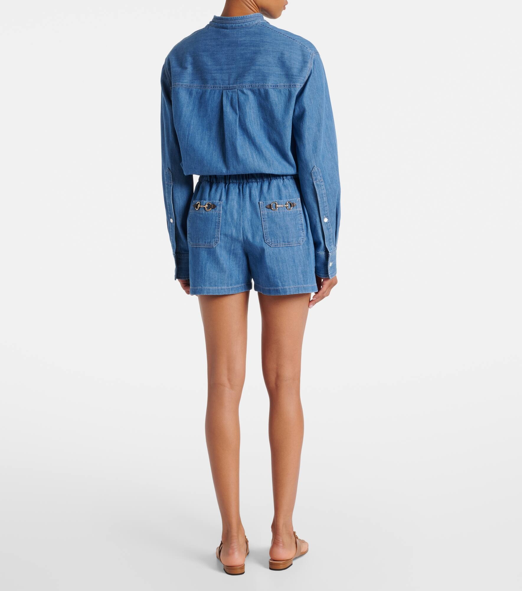 Horsebit denim shorts - 3