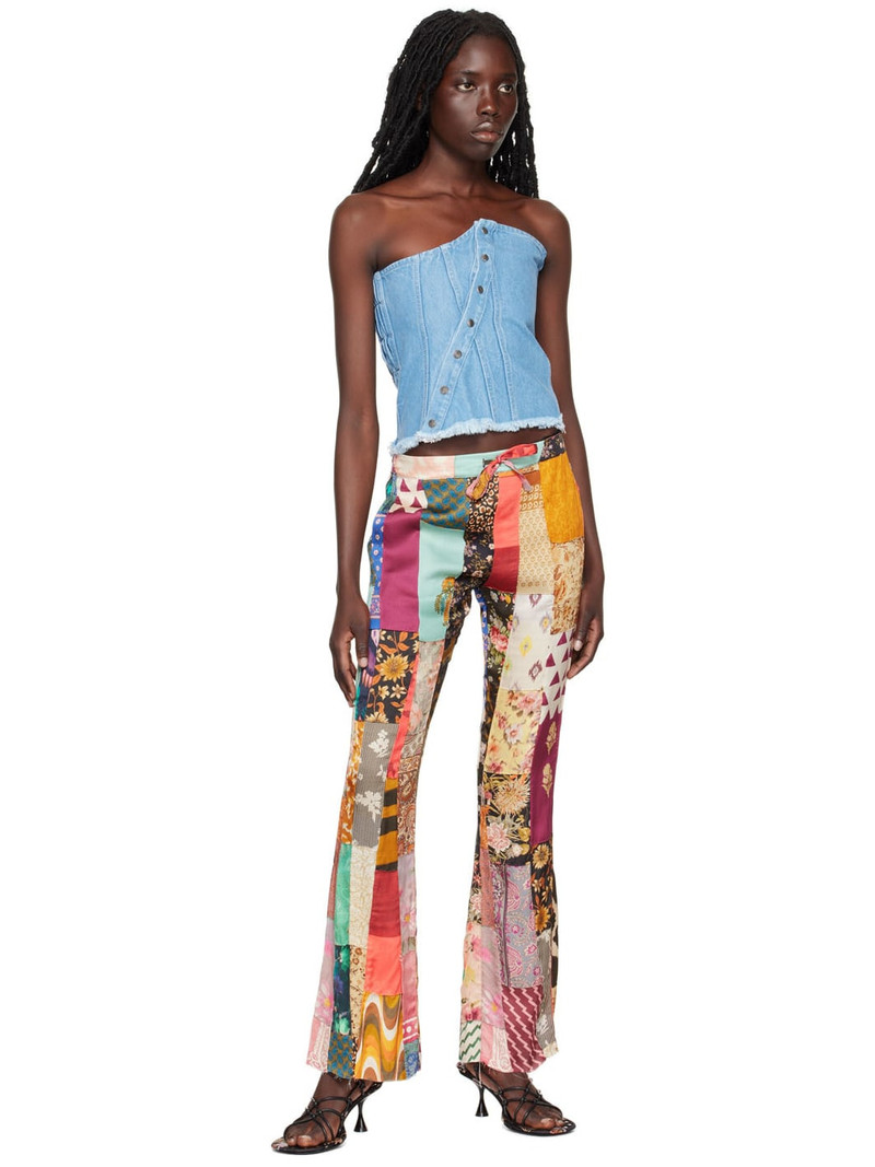 MARQUES’ALMEIDA Blue Patchwork Corset outlook