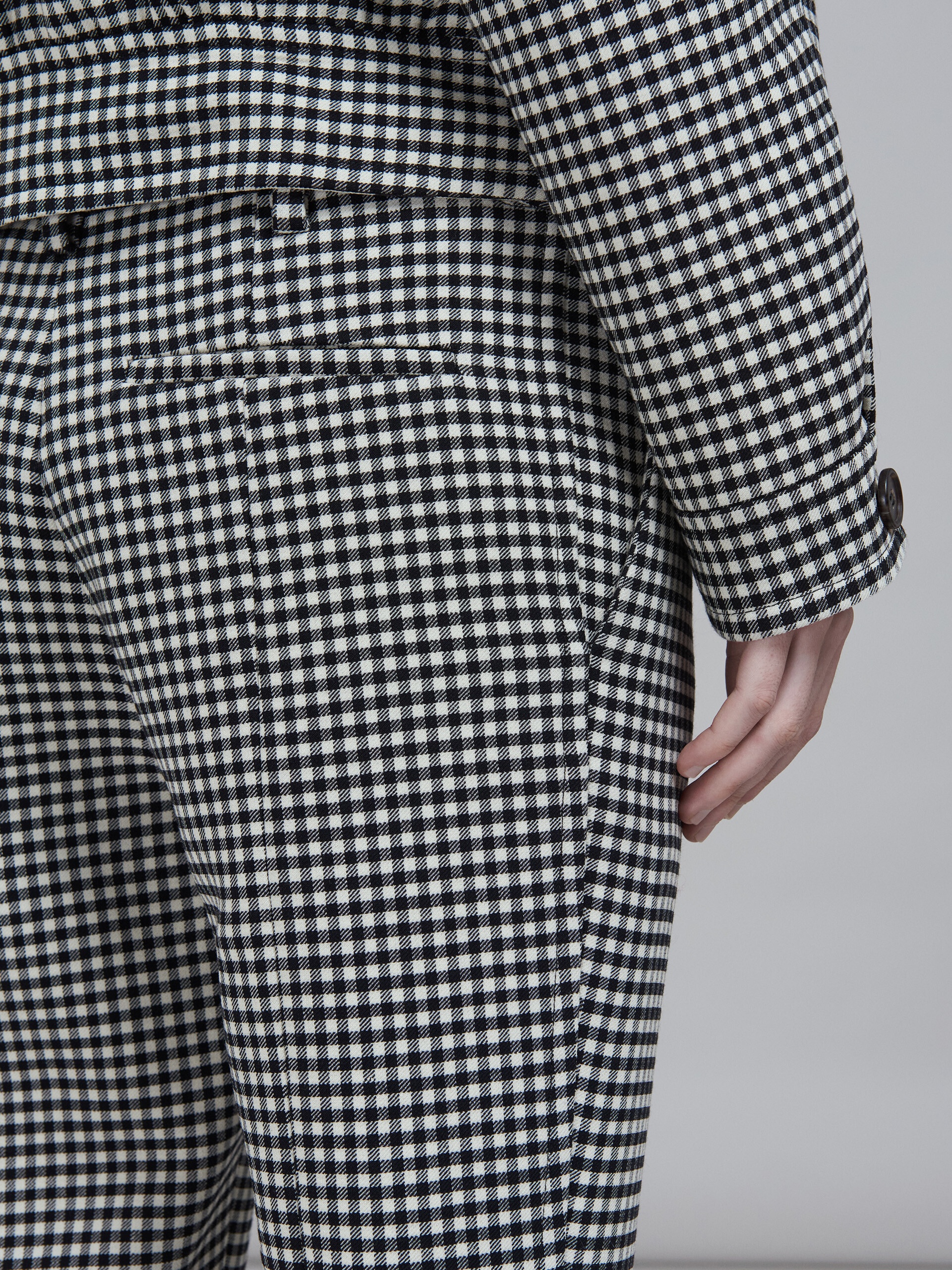 DOUBLE-FACED HOUNDSTOOTH WOOL TROUSERS - 4