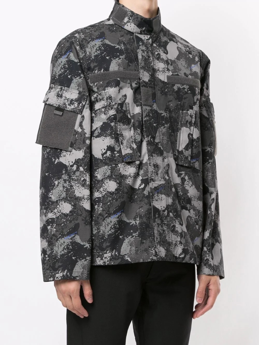 camouflage print military jacket - 3