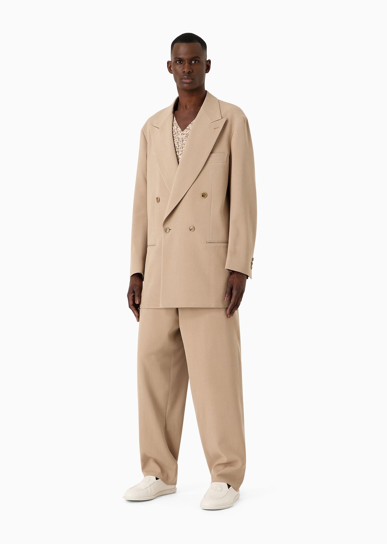 Double-breasted jacquard silk suit - 2
