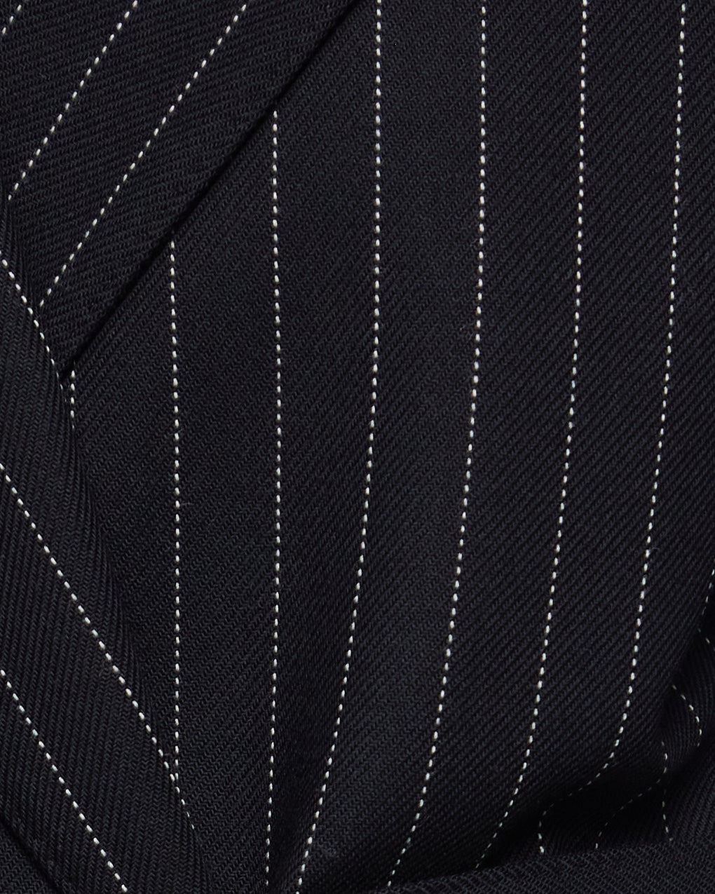 Coat Pinstripe Wool Black - 6