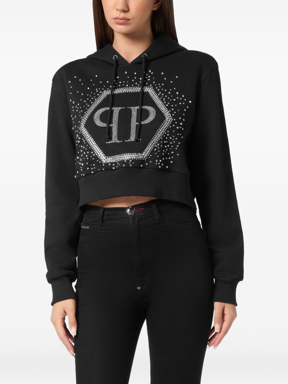 Venice Beach cropped strass hoodie - 2