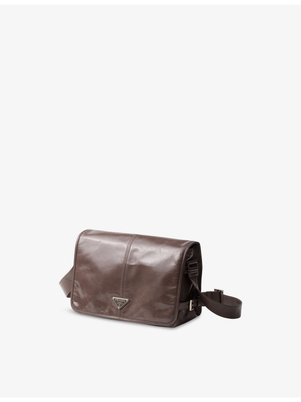 Branded-Plaque Patent-Leather Shoulder Bag - 5