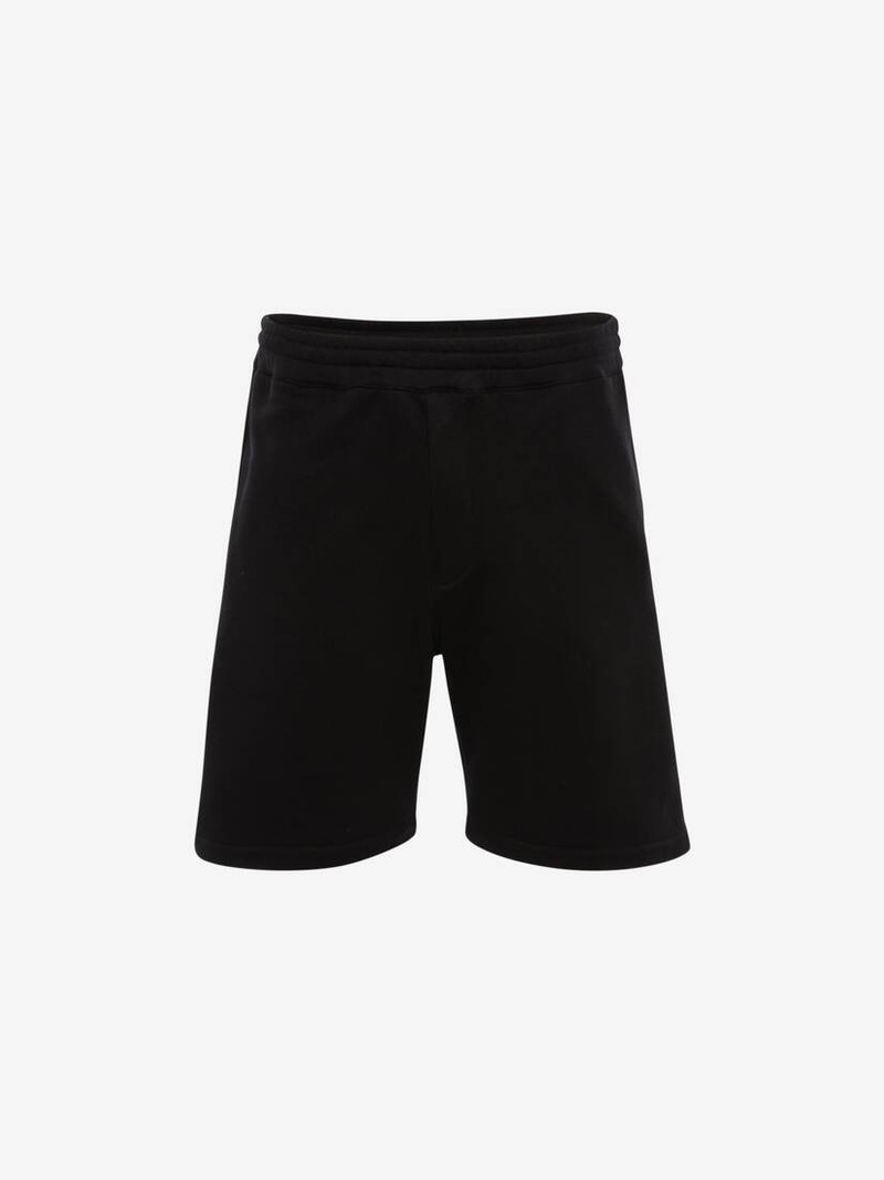 Selvedge Logo Tape Detail Shorts in Black - 1