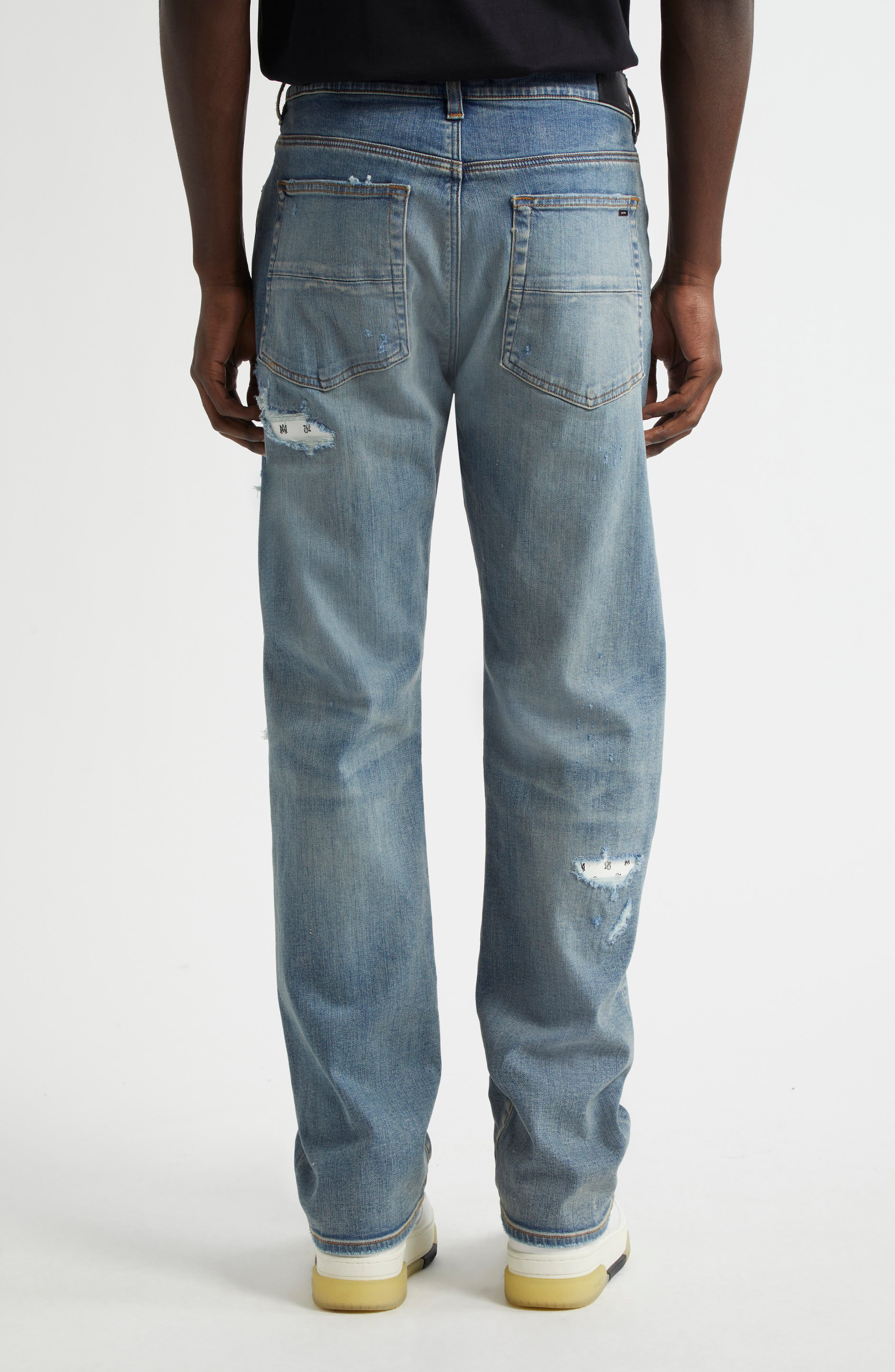 AMIRI Bandana Repaired Slim Fit Jeans in True Indigo at Nordstrom - 3