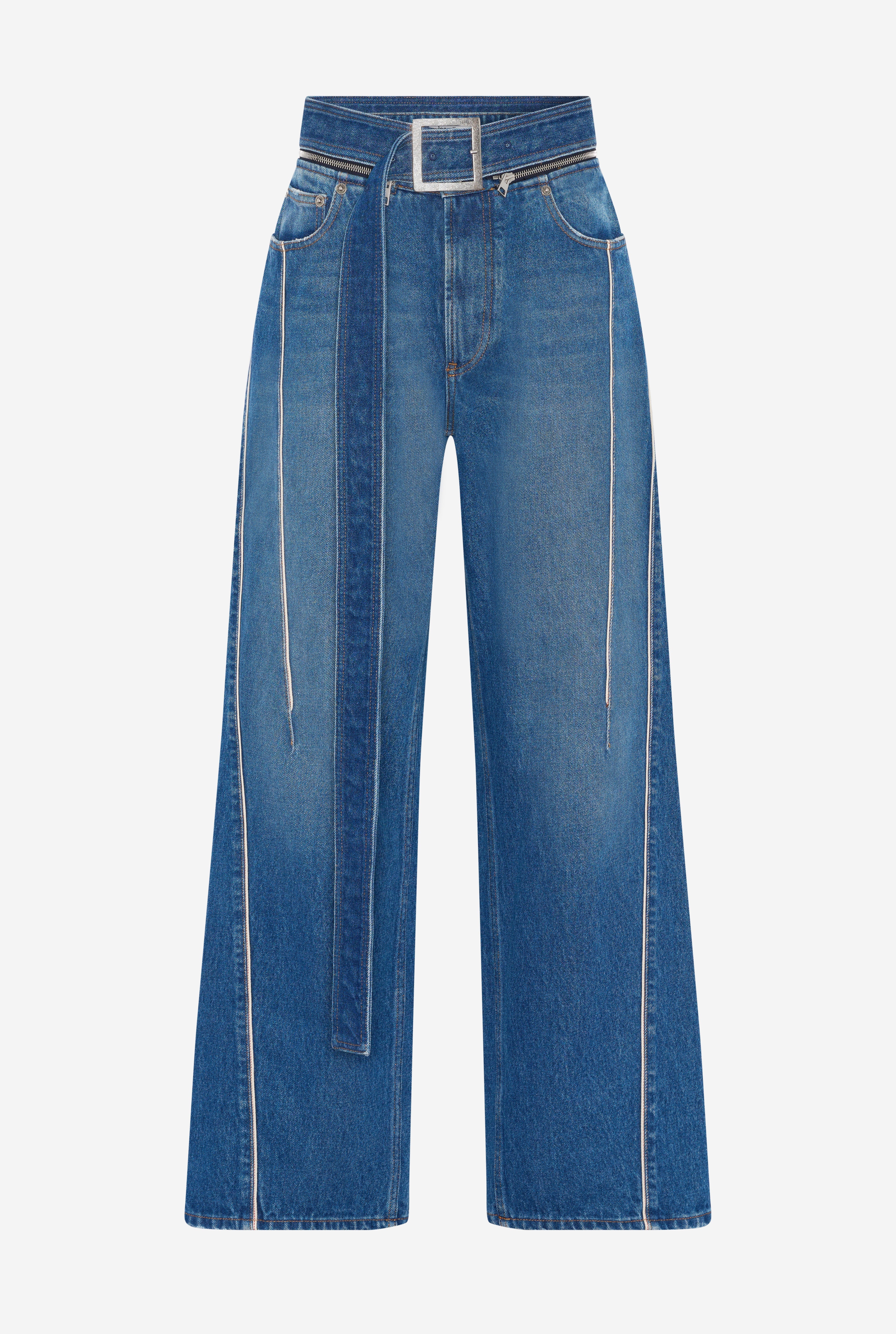 THE BELTED DENIM JEANS - 7